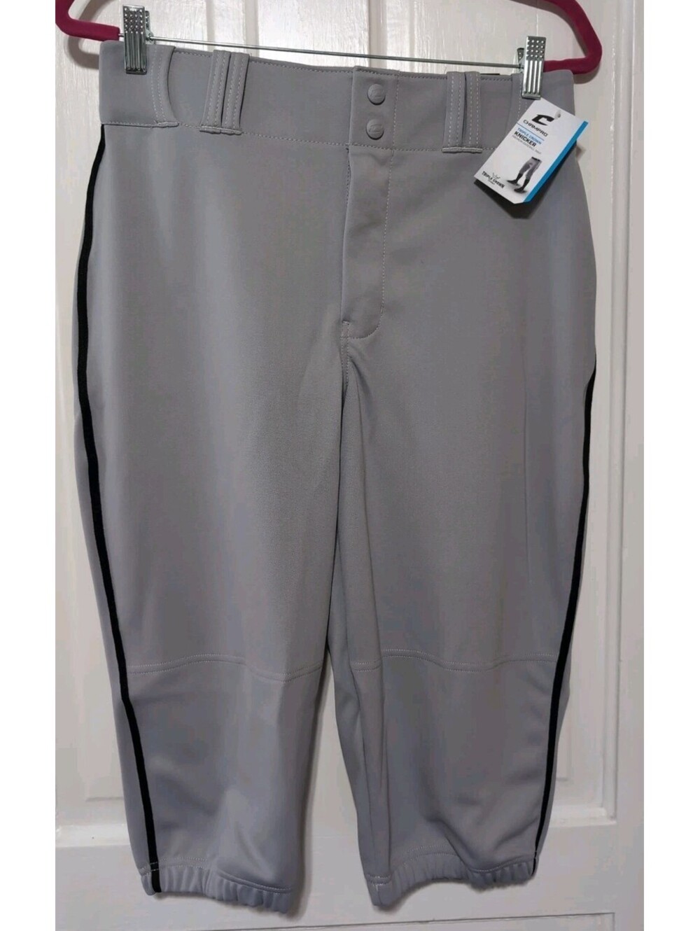 Champro Adult Knicker Baseball Pants Triple Crown Piped Gray Black NWT M(1565)E